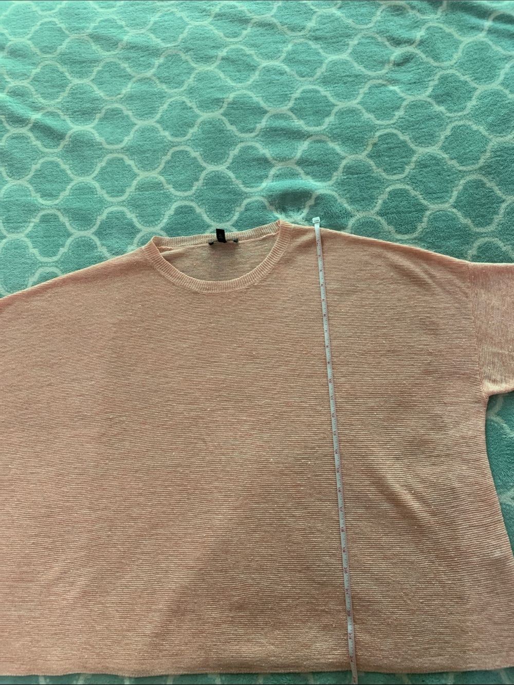 Eileen Fisher Peach Knit Crewneck Top XL 100 percent organic linen. New. - Picture 9 of 9